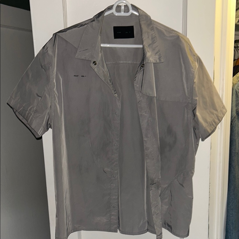 Heliot Emil Men's Gray Short Sleeve lightweight shirt